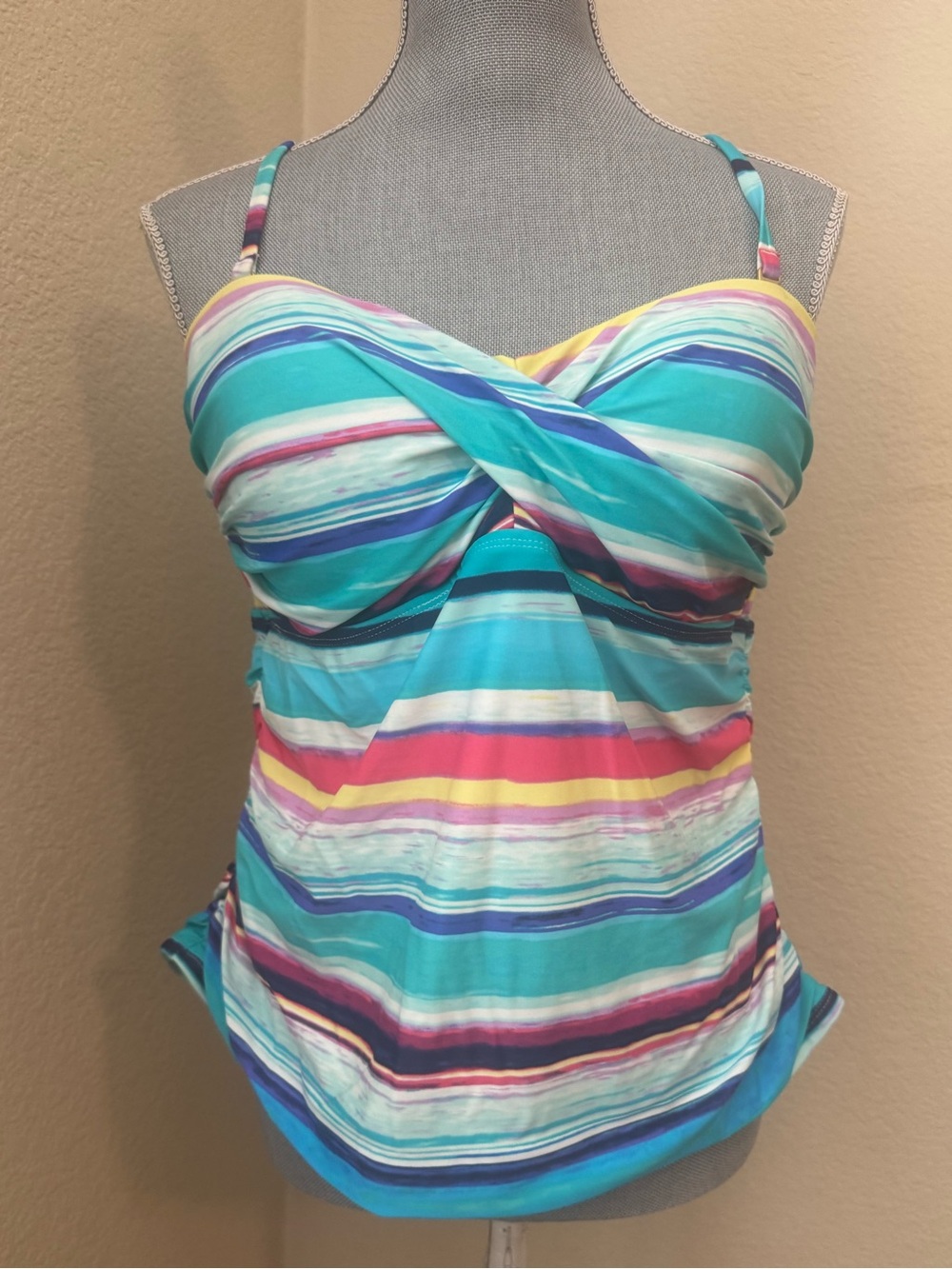 Swimsuit in Turquoise Multi-Stripe - Picture 1 of 4